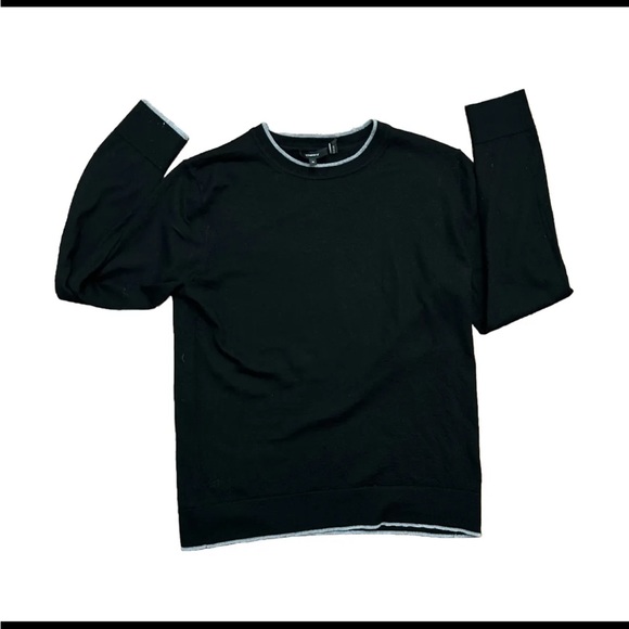 Theory Arnaud Tipped Merino Wool Blend Crewneck Sweater Size Medium ( Slim Fit) - Picture 4 of 7